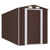 vidaXL Capanno da Giardino Marrone Scuro 192x440x223cm Acciaio Zincato