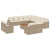 vidaXL Set Divani da Giardino 14pz con Cuscini in Polyrattan Beige