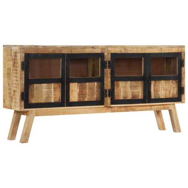 vidaXL Credenza Marrone e Nera 160x30x76 cm in Legno Massello di Mango