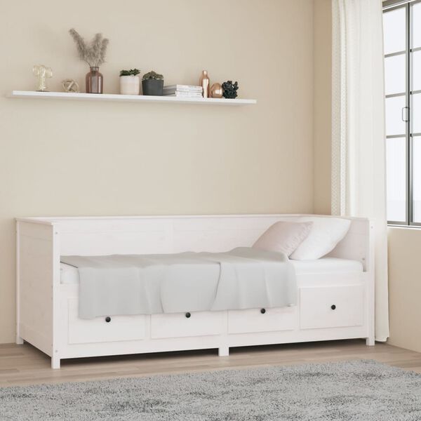 vidaXL Dormeuse senza Materasso Bianca 80x200 cm Legno Massello Pino