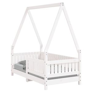 vidaXL Giroletto per Bambini Bianco 70x140cm in Legno Massello di Pino
