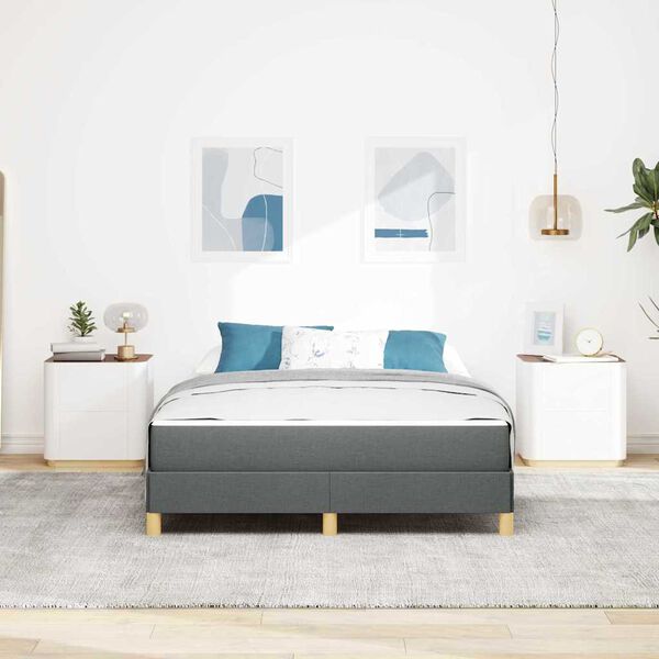 vidaXL Letto a molle con materasso Grigio scuro 160 x 200 cm Tessuto