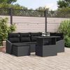 vidaXL Set Divano da Giardino con cuscino 7 pcs Nero