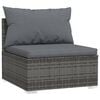 vidaXL Set Divani da Giardino 13 pz con Cuscini in Polyrattan Grigio