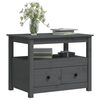 vidaXL Tavolino da Salotto Grigio 71x49x55cm in Legno Massello di Pino