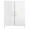 vidaXL Credenza 69,5x34x90 cm in Legno Multistrato Bianco Lucido