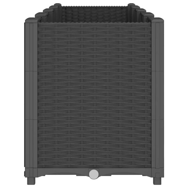 vidaXL Fioriera da Giardino Nera 160x40x53 cm in PP