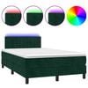 vidaXL Letto a Molle con Materasso e LED Verde Scuro 120x200cm Velluto