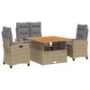 vidaXL Set da Pranzo da Giardino 4 pz con Cuscini Beige in Polyrattan
