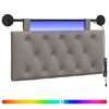 vidaXL Testiera sospesa Con luce LED Tortora Tessuto