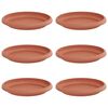 vidaXL Vassoio Rotondo per Fiori 6 pz Rosso Mattone &Oslash; 14 x 2 cm