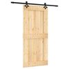 vidaXL Porta scorrevole Naturale e Nero 95 x 210 cm