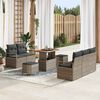 vidaXL Set Divano da Giardino con cuscino 8 pcs Grigio Poly Rattan