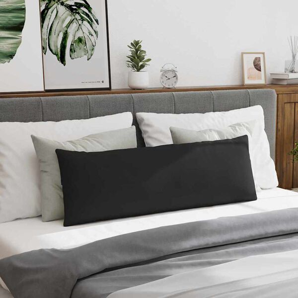 vidaXL Cuscini da Divano 2 pcs Nero 120 x 40 cm Tessuto