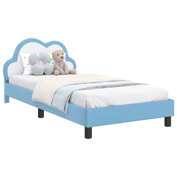 vidaXL Struttura letto bambini con testata Blu 80 x 200 cm PU