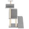 vidaXL Albero per Gatti con Tiragraffi in Sisal Grigio Chiaro 110,5 cm