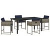 vidaXL Set da Pranzo per Giardino con cuscino 5 pcs Grigio polyrattan