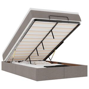 vidaXL Struttura Letto Pouf con Materasso Tortora 120x190 cm Tessuto