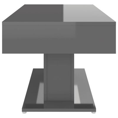 vidaXL Tavolino da Salotto Grigio Lucido 96x50x45 cm Legno Multistrato