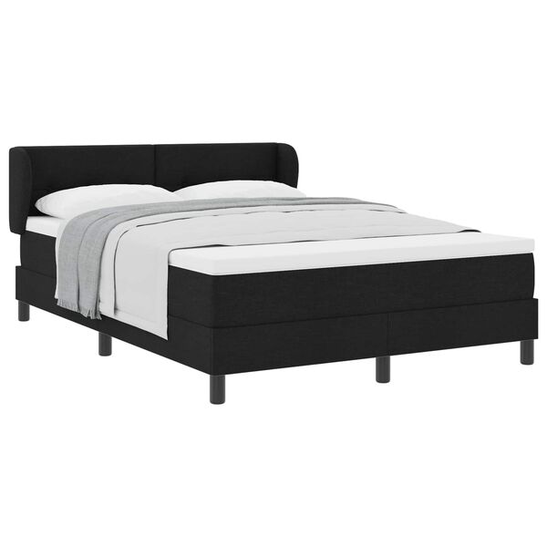 vidaXL Letto a molle con materasso Nero 140 x 190 cm Tessuto