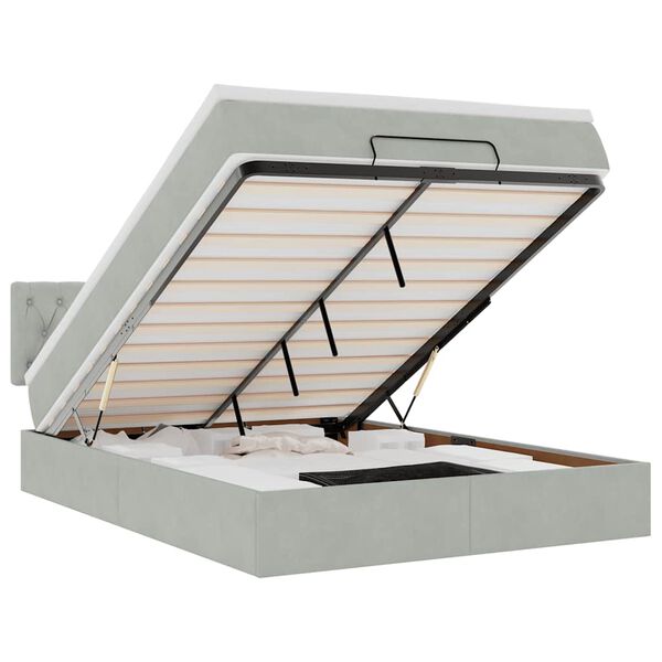 vidaXL Struttura Letto Pouf con Materasso 140x200 cm in Velluto