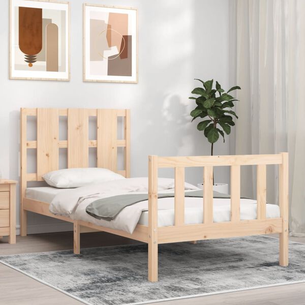 vidaXL Letto senza Materasso 90x190 cm in Legno Massello di Pino