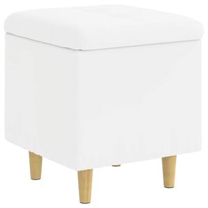 vidaXL Pouf contenitore Bianco 40 x 40 x 45 cm Pelle sintetica