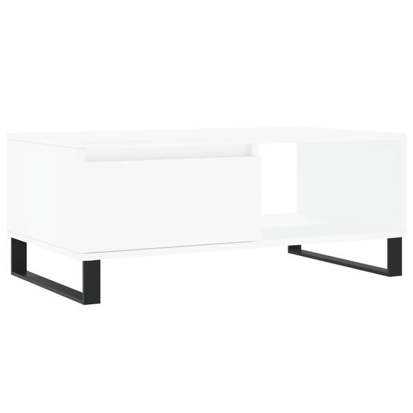 vidaXL Tavolino da Salotto Bianco 90x50x36,5 cm in Legno Multistrato