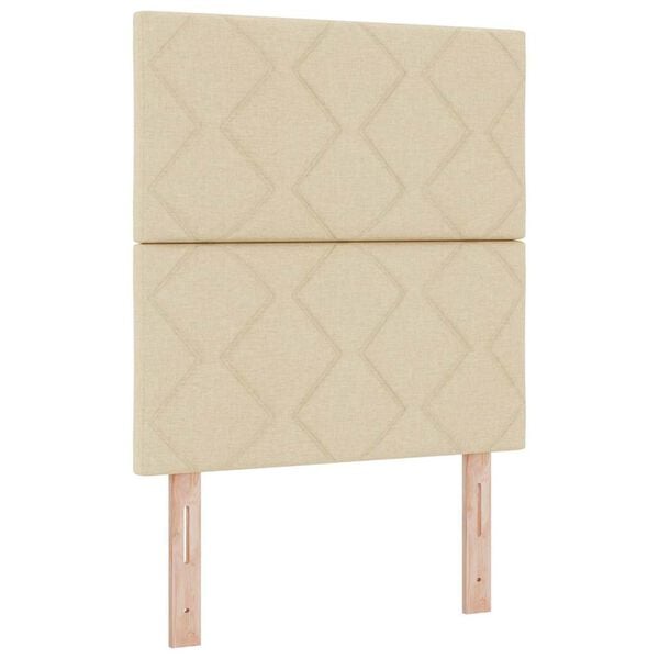 vidaXL Letto a molle con materasso con led Crema 80 x 200 cm Tessuto