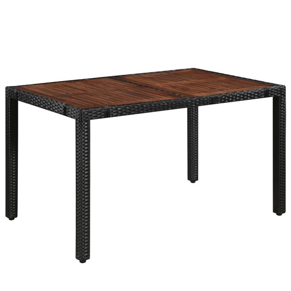 vidaXL Set da Pranzo da Giardino 7 pz in Polyrattan e Acacia Nero