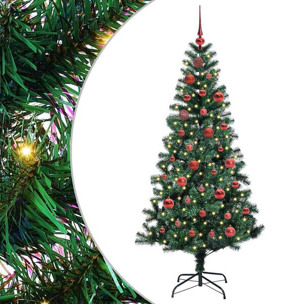 vidaXL Albero di Natale artificiale con luci integrate Verde 150 cm