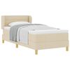 vidaXL Letto a molle con materasso Crema 90 x 190 cm Tessuto