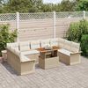vidaXL Set Divano da Giardino 10 pcs Beige Poly Rattan