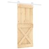 vidaXL Porta Scorrevole con Set Hardware 90x210 cm Legno Massello Pino