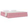 vidaXL Letto con contenitore e materasso Rosa 200 x 200 cm Velluto