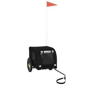 vidaXL Rimorchio da Bici per Animali Nero Oxford e Ferro