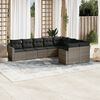 vidaXL Set Divano da Giardino 9 pz con Cuscini Grigio in Polyrattan