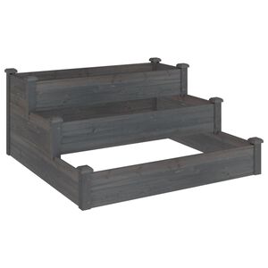 vidaXL Fioriera Rialzata Giardino Grigia 120x120x56 cm Massello Abete
