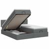 vidaXL Letto ottomano con materasso 2 pz Grigio Scuro Tessuto
