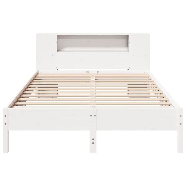 vidaXL Letto Libreria senza Materasso Bianco 140x190 cm Legno di Pino