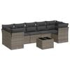 vidaXL Set Divano da Giardino 8 pz con Cuscini Grigio in Polyrattan