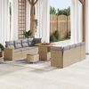 vidaXL Set Divano da Giardino 11 pcs Beige polyrattan