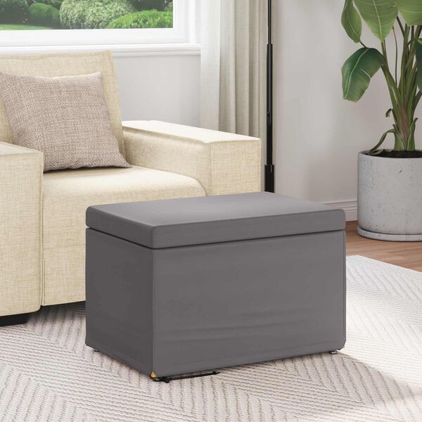 vidaXL Pouf Grigio Pelle Sintetica e Legno Ingegnerizzato