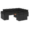 vidaXL Set Divani da Giardino 13pz con Cuscini Nero in Polyrattan