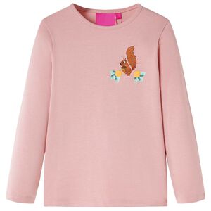 Maglietta da Bambina a Maniche Lunghe Rosa Chiaro 104