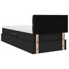 vidaXL Letto con contenitore e materasso con testiera Nero 90 x 190 cm