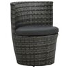 vidaXL Set da Bistrot 3 pz con Cuscini in Polyrattan Grigio