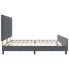 vidaXL Letto a molle con testiera Grigio scuro 200 x 200 cm Velluto