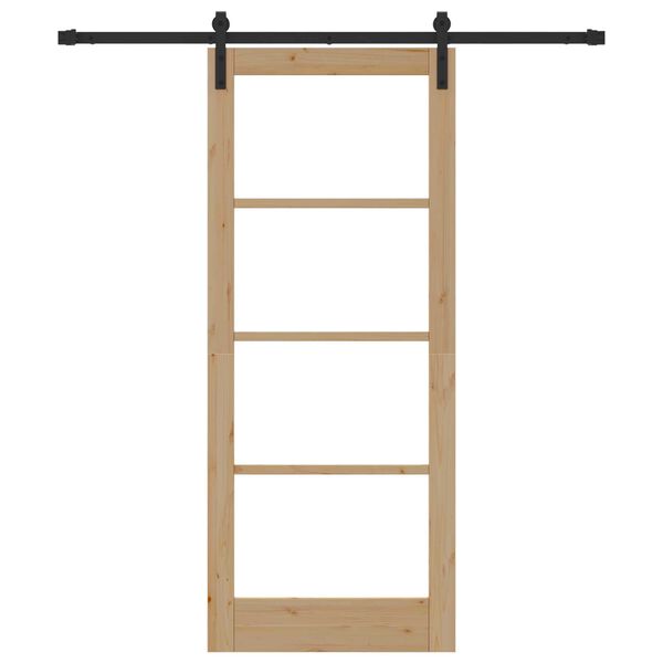 vidaXL Porta scorrevole ORKDAL Naturale e Nero 83 x 202 cm