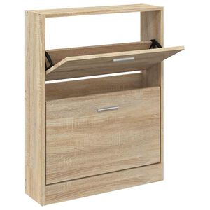 vidaXL Scarpiera Rovere 59x17x81 cm Legno ingegnerizzato